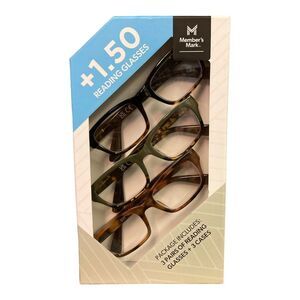 Member's Mark +1.50 Rectangular Reading Glasses (3 pack)